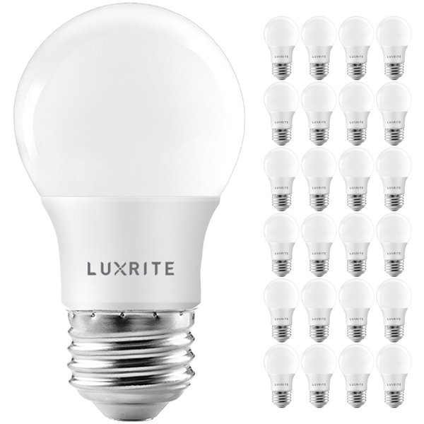 Luxrite A15 LED Light Bulbs 7W (40W Equivalent) 600LM 3000K Soft White Dimmable E26 Base 24-Pack LR21351-24PK